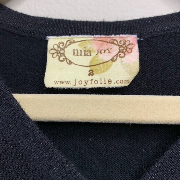 MIA JOY Black Knit Cardigan Girls 2 2T Sparkle Button-Up Long Sweater Belt Tie - Picture 6 of 6